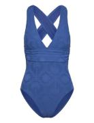 Oasis Cross Back Piece Badedragt Badetøj Blue Seafolly