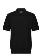 Structured Knitted Solid Polo Tops Polos Short-sleeved Black Scotch & ...