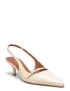 264-Damoiselle Vernis Shoes Sling Backs Heeled Slingbacks Cream Jonak ...