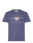 Archive Shield Ss T-Shirt Tops T-Kortærmet Skjorte Blue GANT