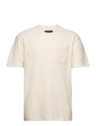 Calton Structured Tee Tops T-Kortærmet Skjorte Cream Clean Cut Copenha...