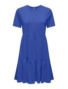 Onlmay Life S/S Peplum Dress Box Jrs Knælang Kjole Blue ONLY
