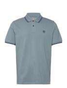 Tipped Pique Short Sleeve Polo Designers Polos Short-sleeved Blue Timb...