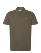 Tipped Pique Short Sleeve Polo Designers Polos Short-sleeved Green Tim...