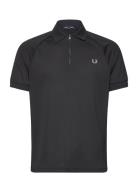 Zip Neck Polo Shirt Designers Polos Short-sleeved Black Fred Perry