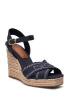 Tommy Hilfiger Espad High Wedge Espadrillos Med Hæl Sandal Navy Tommy ...
