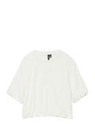 Vmaya Penny Ss Cropped Top Box Jrs Tops Blouses Short-sleeved White Ve...