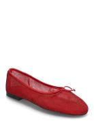 Mesh Ballerina Flats With Bow Ballerinasko Ballerinaer Red Mango