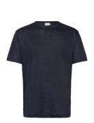 Linen Ss T-Shirt Tops T-Kortærmet Skjorte Navy GANT