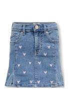Kmghoxton Heart Embroidery Dnm Skirt Dresses & Skirts Skirts Denim Ski...