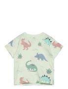 Cotton Dinosaur T-Shirt Tops T-Kortærmet Skjorte Green Mango