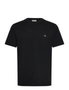 Pique Ss T-Shirt Tops T-Kortærmet Skjorte Black GANT