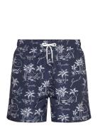 Island Print Swim Shorts Designers Shorts Navy GANT