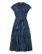 Tiered Poplin Midi Dress Knælang Kjole Black Scotch & Soda