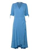 Midi Wrap Dress Knælang Kjole Blue Scotch & Soda