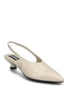 Eros Burgundy Leather Pumps Shoes Sling Backs Heeled Slingbacks Cream ...