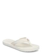 Th Stripes Beach Sandal Klipklapper Sandaler Cream Tommy Hilfiger