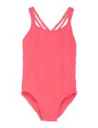 Swimsuit W. Stucture Badedragt Badetøj Pink Color Kids