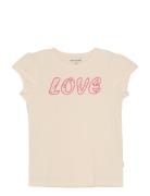 T-Shirt Ss Tops T-Kortærmet Skjorte Cream Minymo
