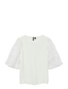 Vmnina 2/4 Top Jrs Tops Blouses Short-sleeved Cream Vero Moda