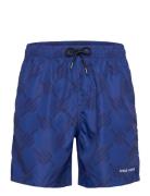 Dotted Monogram Swimshorts Badeshorts Blue Daily Paper