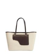 Eraclea Ecru/Walnut Canvas/Vacchetta Shopper Taske Cream ATP Atelier