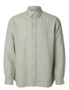 Slhregkylian Mix Ls Shirt Tops Shirts Linen Shirts Green Selected Homm...