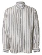Slhregkylian Mix Ls Shirt Tops Shirts Linen Shirts Multi/patterned Sel...