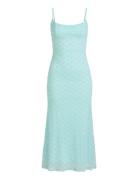 Adoni Mesh Midi Dress Knælang Kjole Blue Bardot
