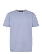 Thomas Knitted T-Shirt Tops T-Kortærmet Skjorte Blue Clean Cut Copenha...