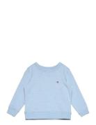 Shield Cotton Slub C-Neck Tops T-shirts Long-sleeved T-Skjorte Blue GA...