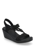 Women Rumble On Sassier Dayz Sko Med Kilehæl Black Skechers