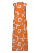 Migot Unikko Knælang Kjole Orange Marimekko