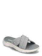 Womens Go Walk Flex Sandal Flade Sandaler Grey Skechers