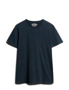 Raw Edge Slub T Shirt Tops T-Kortærmet Skjorte Navy Superdry