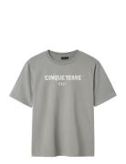 Nlmfaca Ss L Top Tops T-Kortærmet Skjorte Grey LMTD
