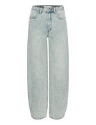 Gzasher Hw Barrel Jeans Bottoms Jeans Wide Blue Gestuz