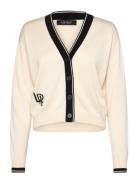 Two-T Cotton-Blend Cardigan Tops Knitwear Cardigans White Lauren Ralph...