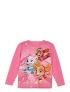 T-Shirt Ls Tops T-shirts Long-sleeved T-Skjorte Pink Minymo