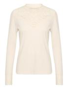 Crtrulla Jersey Blouse Tops T-shirts & Tops Long-sleeved White Cream