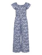 Long Printed Jumpsuit Jumpsuit Navy Mango