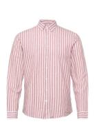 Wide Striped Cotton/Linen Shirt L/S Tops Shirts Linen Shirts Pink Lind...