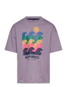 Tnorion Os S_S Tee Tops T-Kortærmet Skjorte Purple The New