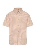 Tnollie S_S Shirt Tops Shirts Short-sleeved Shirts Beige The New