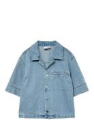 Vmmary 2/4 V-Neck Dnm Shirt Si313 Tops Shirts Denim Shirts Blue Vero M...