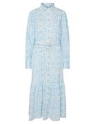 Yasvips Ls Long Shirt Dress S. Knælang Kjole Blue YAS