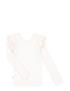 Classic Rib Florette Shirt Tops T-shirts Long-sleeved T-Skjorte Pink G...