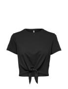 Onlmay S/S Short Knot Stripe Top Jrs Tops Crop Tops Short-sleeved Crop...