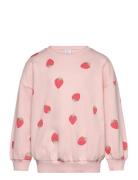 Sweater Aop Strawberries Tops Sweatshirts & Hoodies Sweatshirts Pink L...