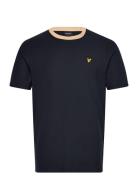 Contrast Collar T-Shirt Tops T-Kortærmet Skjorte Black Lyle & Scott